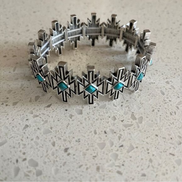 Bohemian Style Fake Turquoise stretchy Bracelet, Vintage - Picture 8 of 10